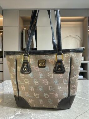 Brentano BB Monogram Canvas Grey Black Shoulder Bag